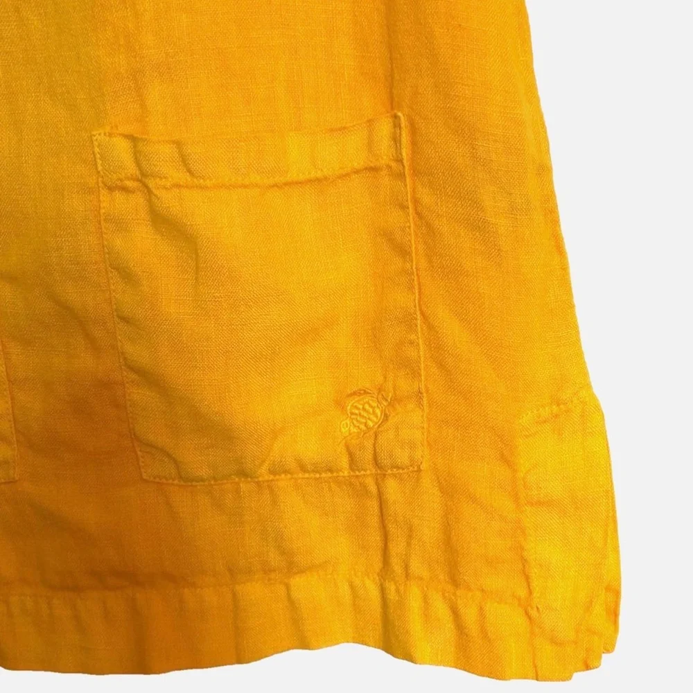 Vilebrequin Girls Linen Dress Size 4 Yellow Pockets Luxury Resort